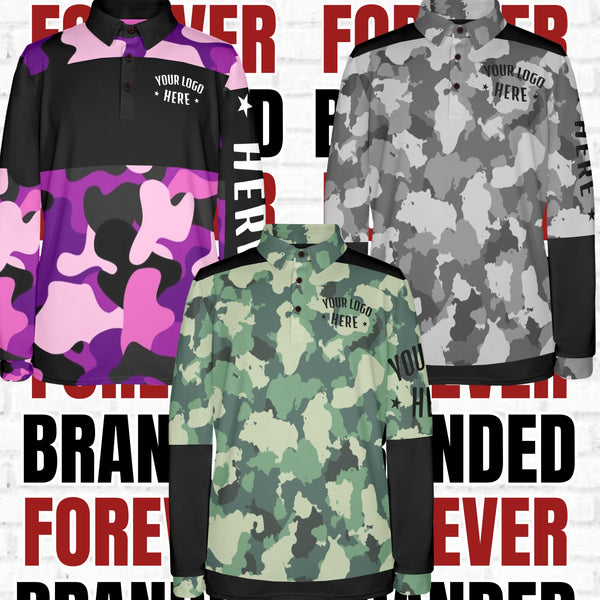 Alumni Unisex Long Sleeve Polo Shirt Camo (Qty=1)