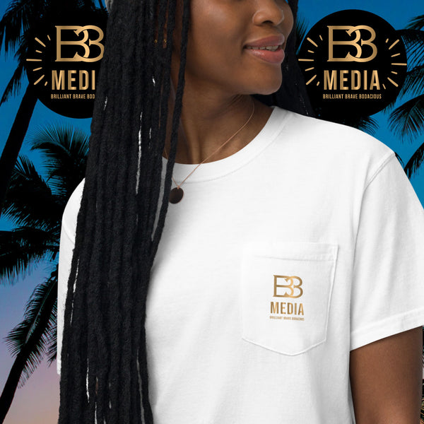 B3 MEDIA Unisex garment-dyed pocket t-shirt