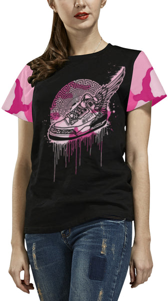 Footsteps Pink Cotton Candy All Over Print Tee