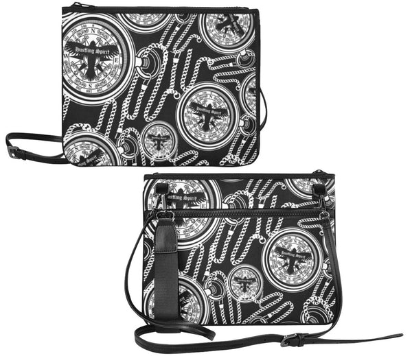 Compass I All Over Print Slim Clutch Bag