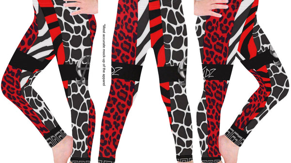 AΩ Alpha & Omega Kids Leggings Animal Print Red