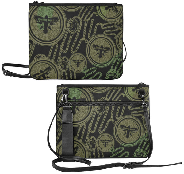 Compass I All Over Print Slim Clutch Bag