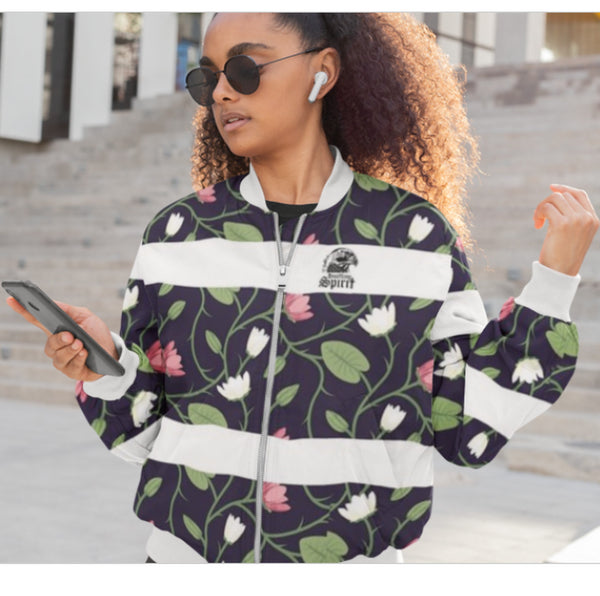 Raven Spring Flowers Female Flight Jacket