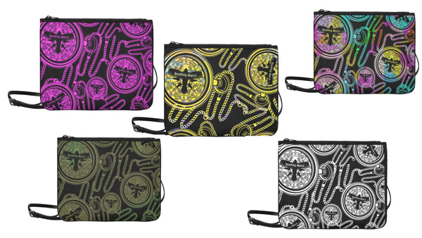 Compass I All Over Print Slim Clutch Bag