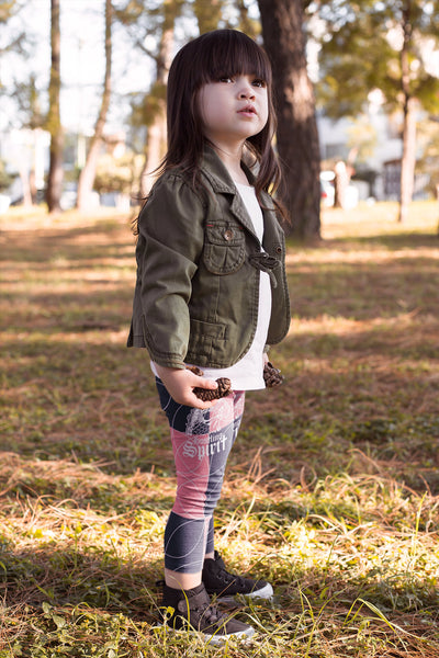 Raven Peach and Gray Kids Leggings