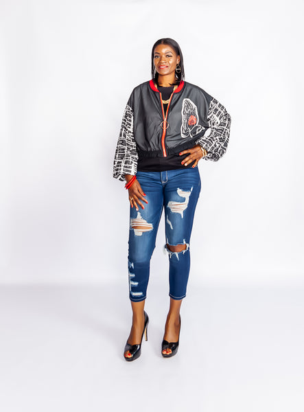 NF Cropped Chiffon Jacket