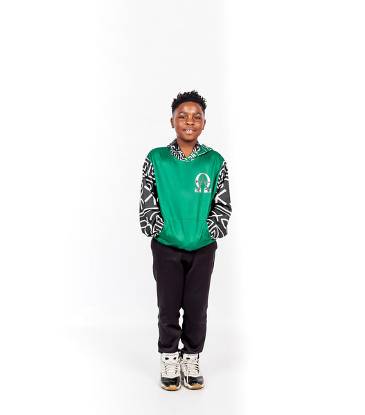 Alpha Omega Unisex Green Kid Hoody