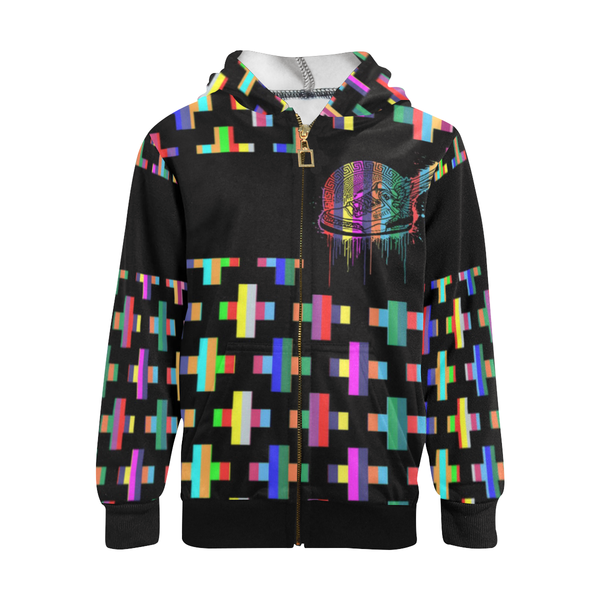 Footsteps Cross Multi-Color Kids Zip-Up Hoody
