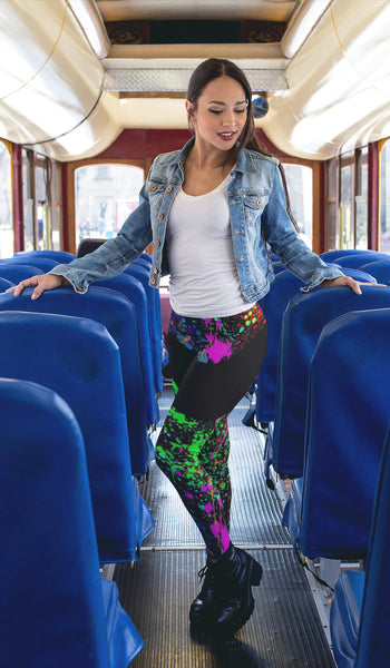 Compass Leggings Paint Splatter