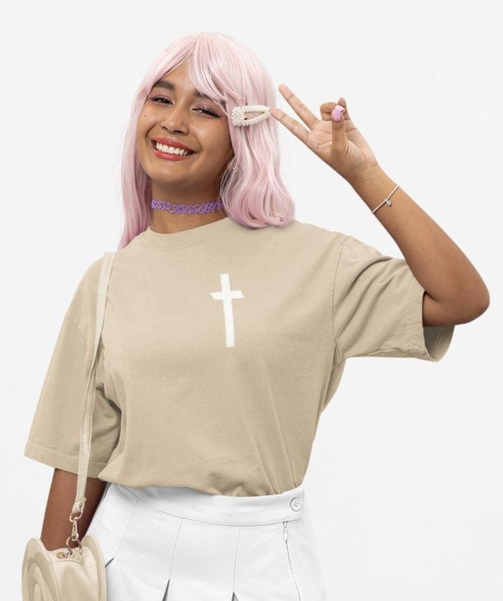 HS Essential Cross Oversized Faded Vintage Tee – HustlingSpirit