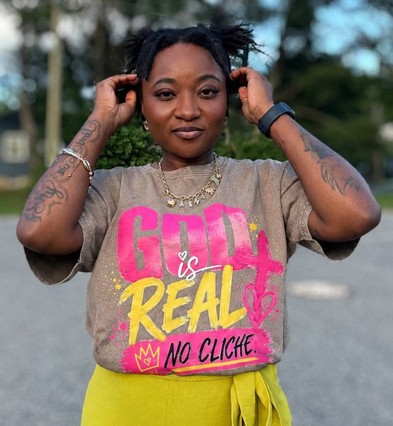 GOD IS REAL Vintage Oversized Tee