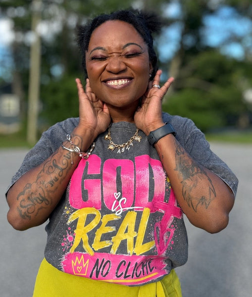 GOD IS REAL Vintage Oversized Tee