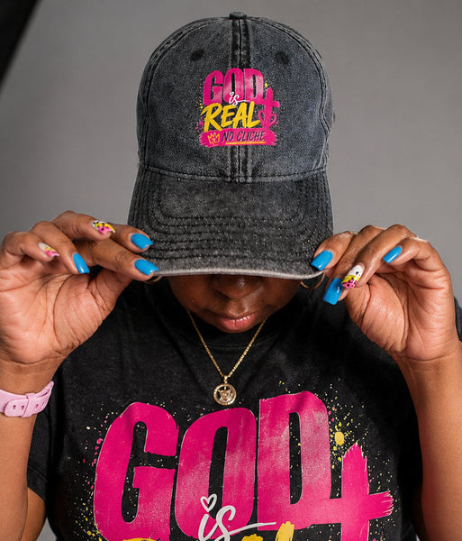 GOD IS REAL Vintage Cotton Twill Cap