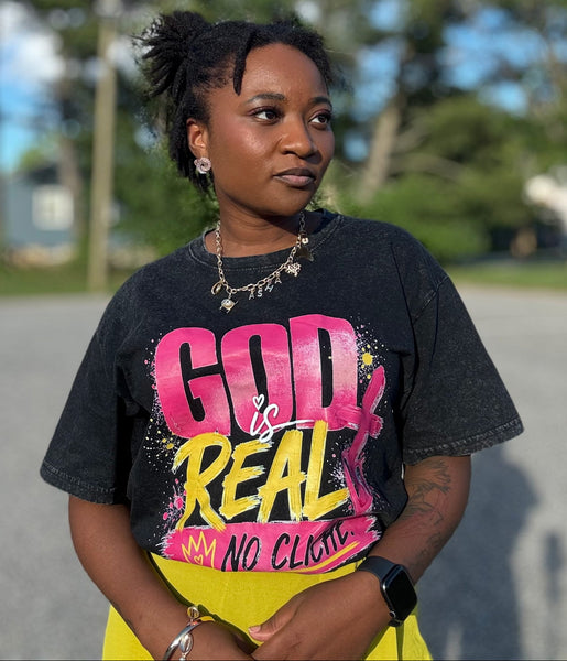 GOD IS REAL Vintage Oversized Tee