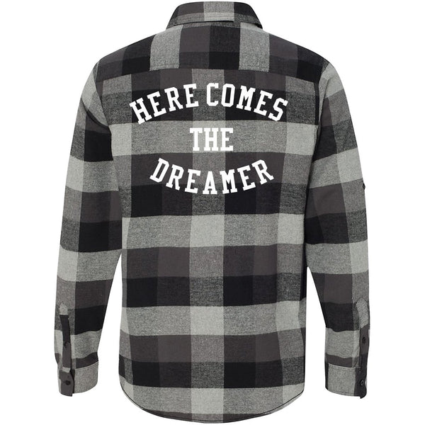 HERE COMES THE DREAMER LONG SLEEVE PLAID FLANNEL (S-3XL)