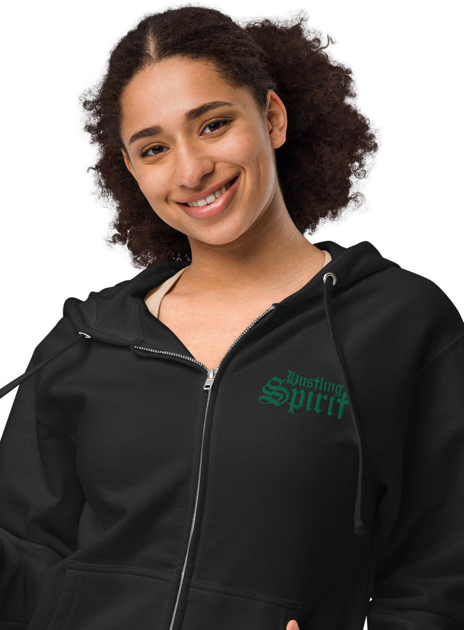 HS Logo Eagles Kelly Green Unisex Embroidered Fleese Zip Hoodie (S-2XL)