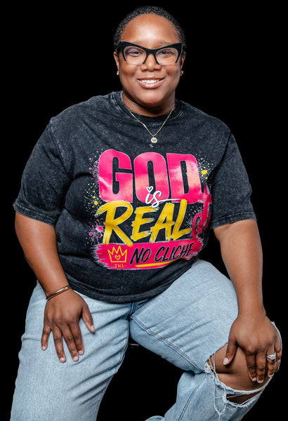 GOD IS REAL Vintage Oversized Tee