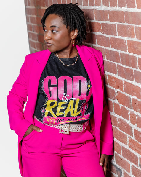 GOD IS REAL Vintage Oversized Tee