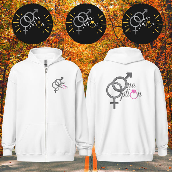One Option Unisex heavy blend zip hoodie