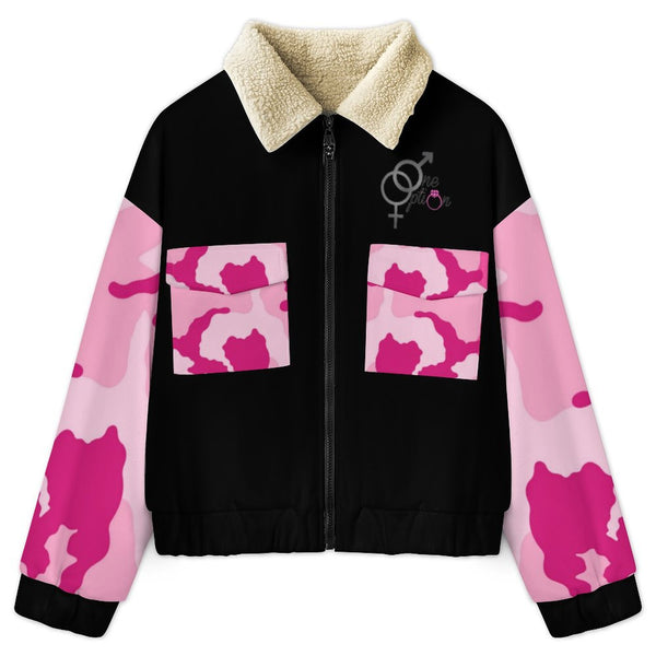 One Option Patch Pocket Fleece Crop Jacket