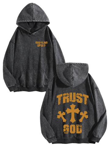 TRUST GOD Stone Wash Hoody