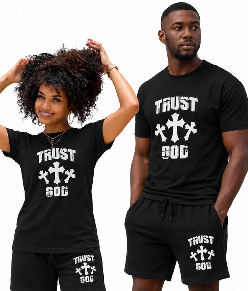 Trust God fleece shorts Unisex