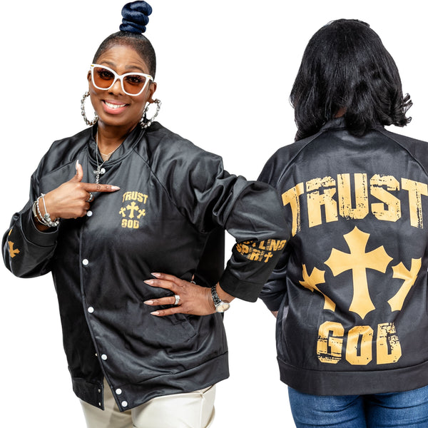 TRUST GOD Button-Up Jacket