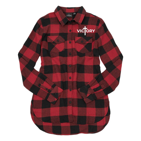 VICTORY LONG SLEEVE PLAID FLANNEL UNISEX SHIRT (S-3XL)