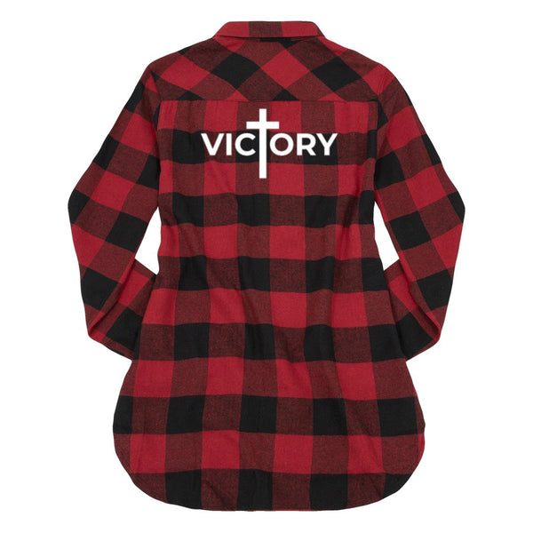 VICTORY LONG SLEEVE PLAID FLANNEL UNISEX SHIRT (S-3XL)