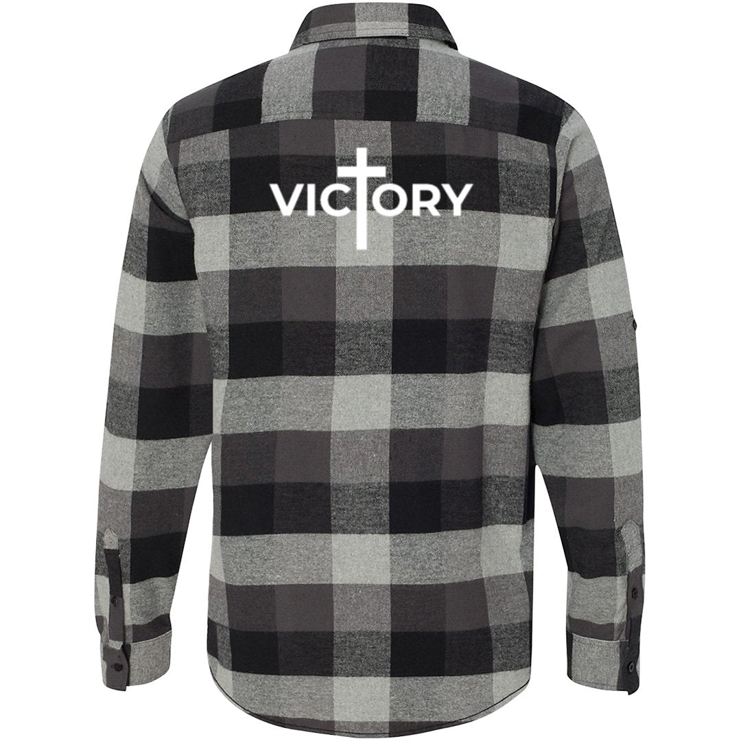 VICTORY LONG SLEEVE PLAID FLANNEL UNISEX SHIRT (S-3XL)