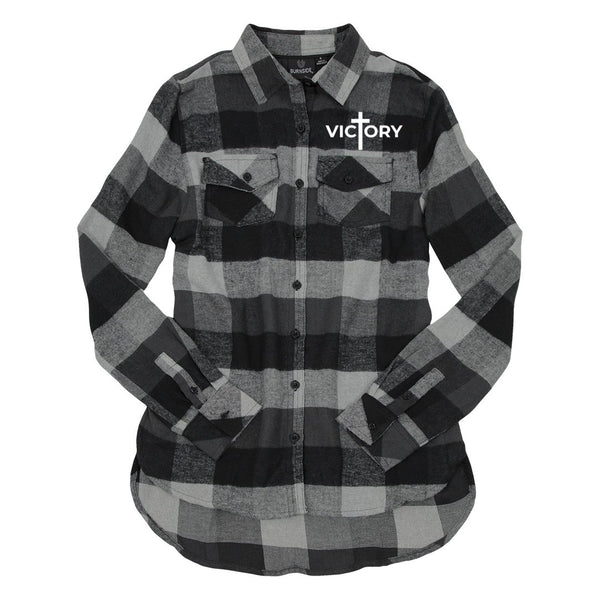 VICTORY LONG SLEEVE PLAID FLANNEL UNISEX SHIRT (S-3XL)