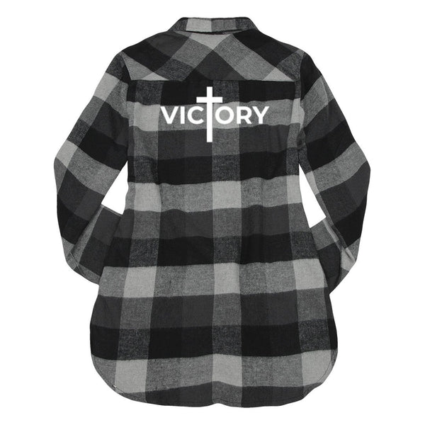 VICTORY LONG SLEEVE PLAID FLANNEL UNISEX SHIRT (S-3XL)