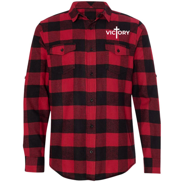 VICTORY LONG SLEEVE PLAID FLANNEL UNISEX SHIRT (S-3XL)