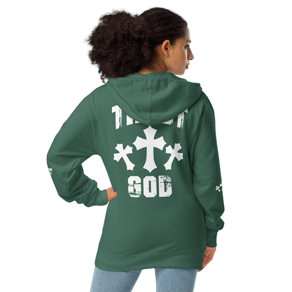 TRUST GOD fleece zip up hoodie