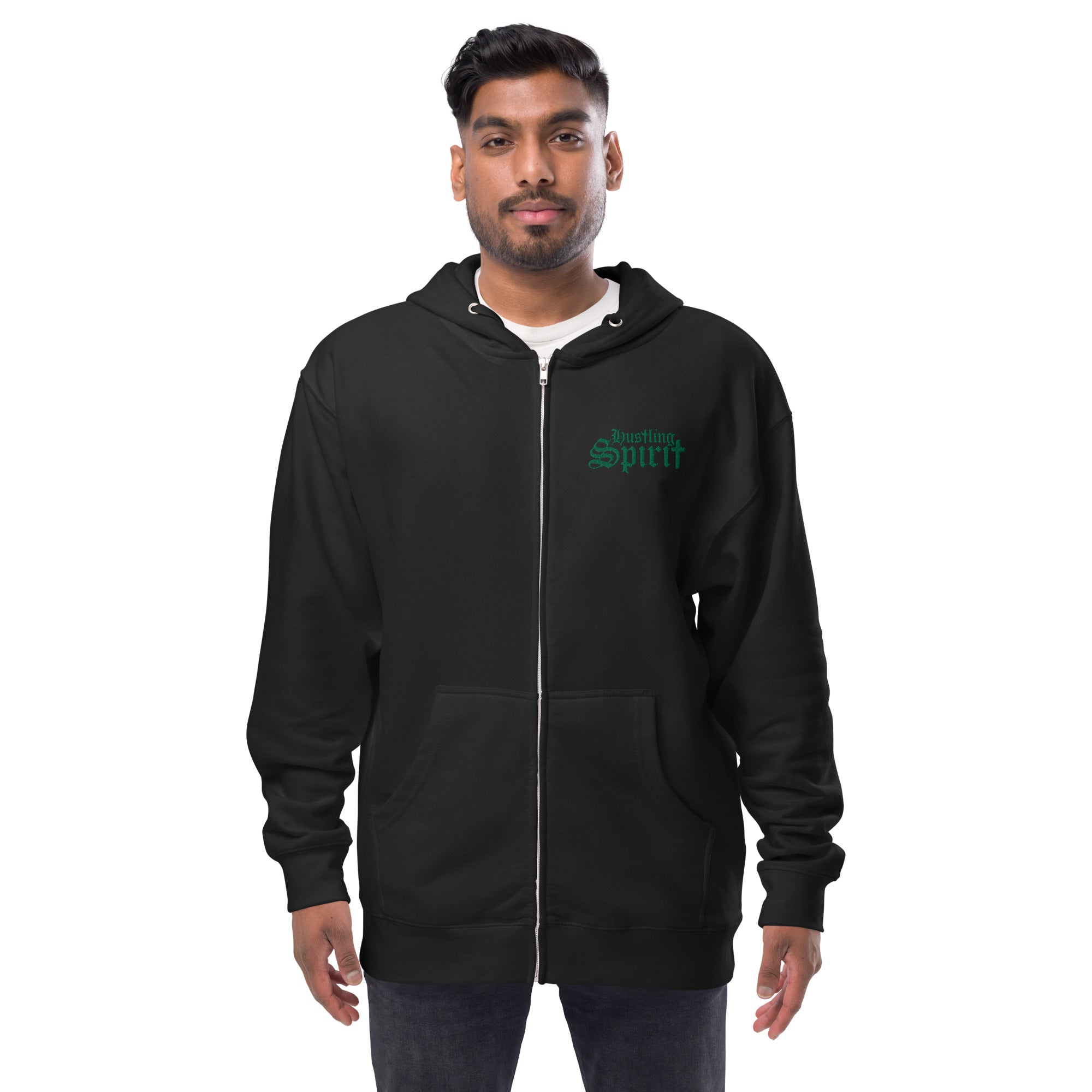 HS Logo Kelly Green zip up embroidered hoodie