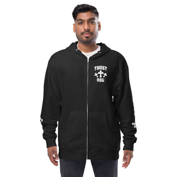 TRUST GOD fleece zip up hoodie
