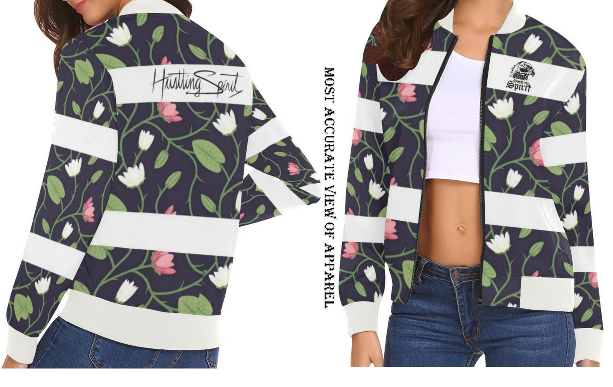 Raven Spring Flowers Female Flight Jacket