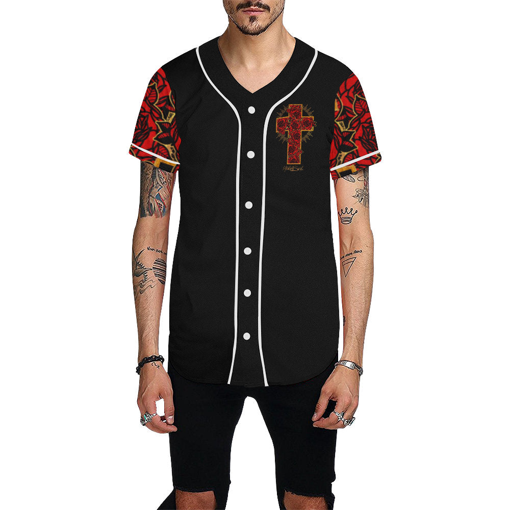 Rose Cross Unisex Baseball Jersey