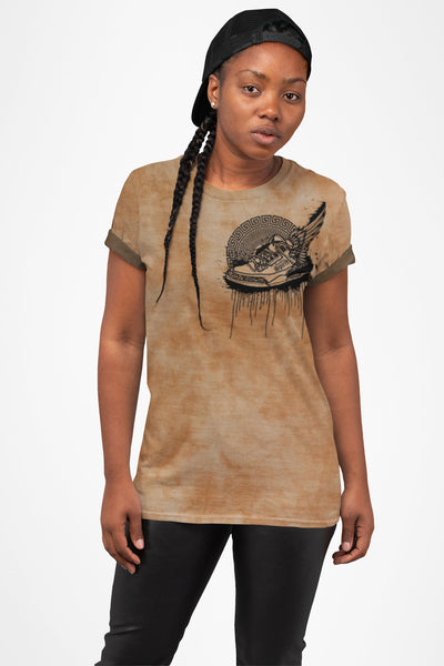 Footsteps Tie Dye Sand All Over Print Tee