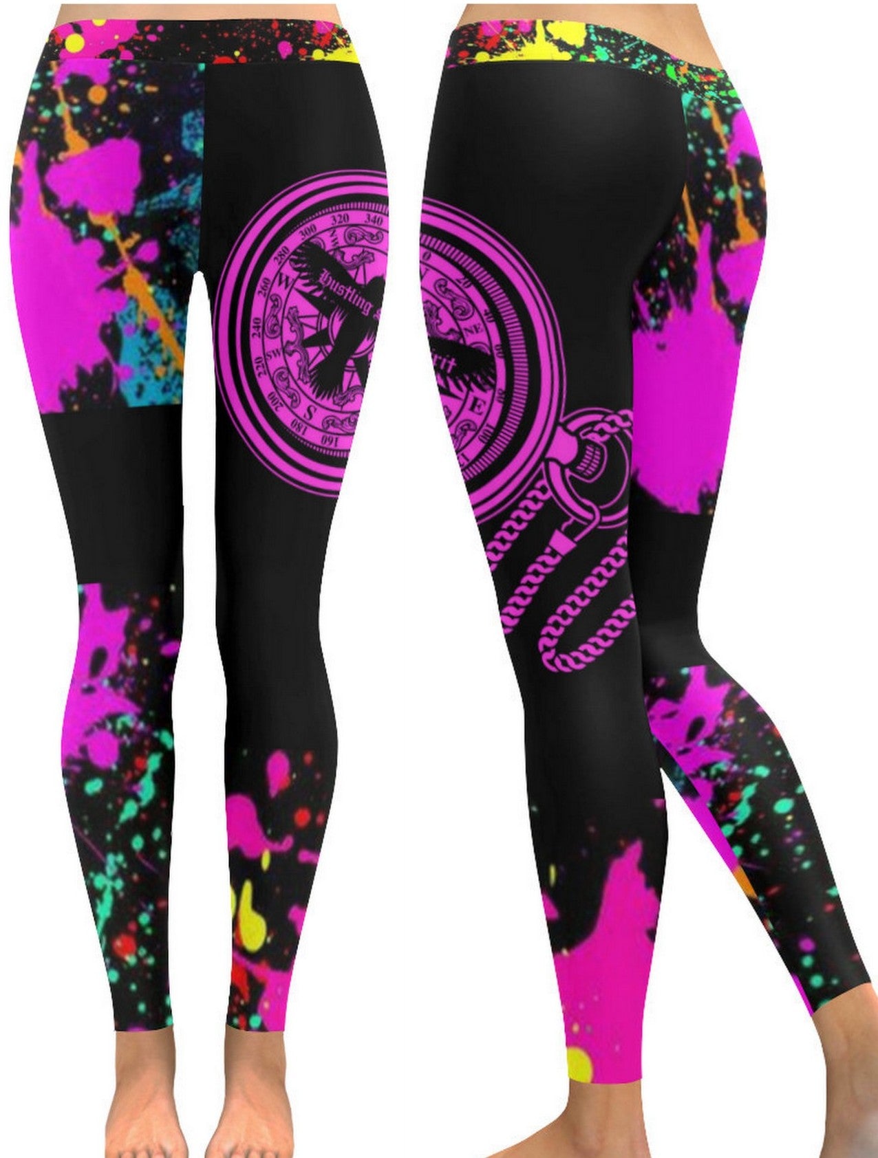 Compass Leggings Paint Splatter