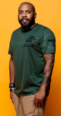 Raven X Fearless Flag Unisex Crew Neck Tee Green