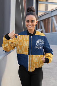 Raven Blue and Yellow Female Flight Jacket