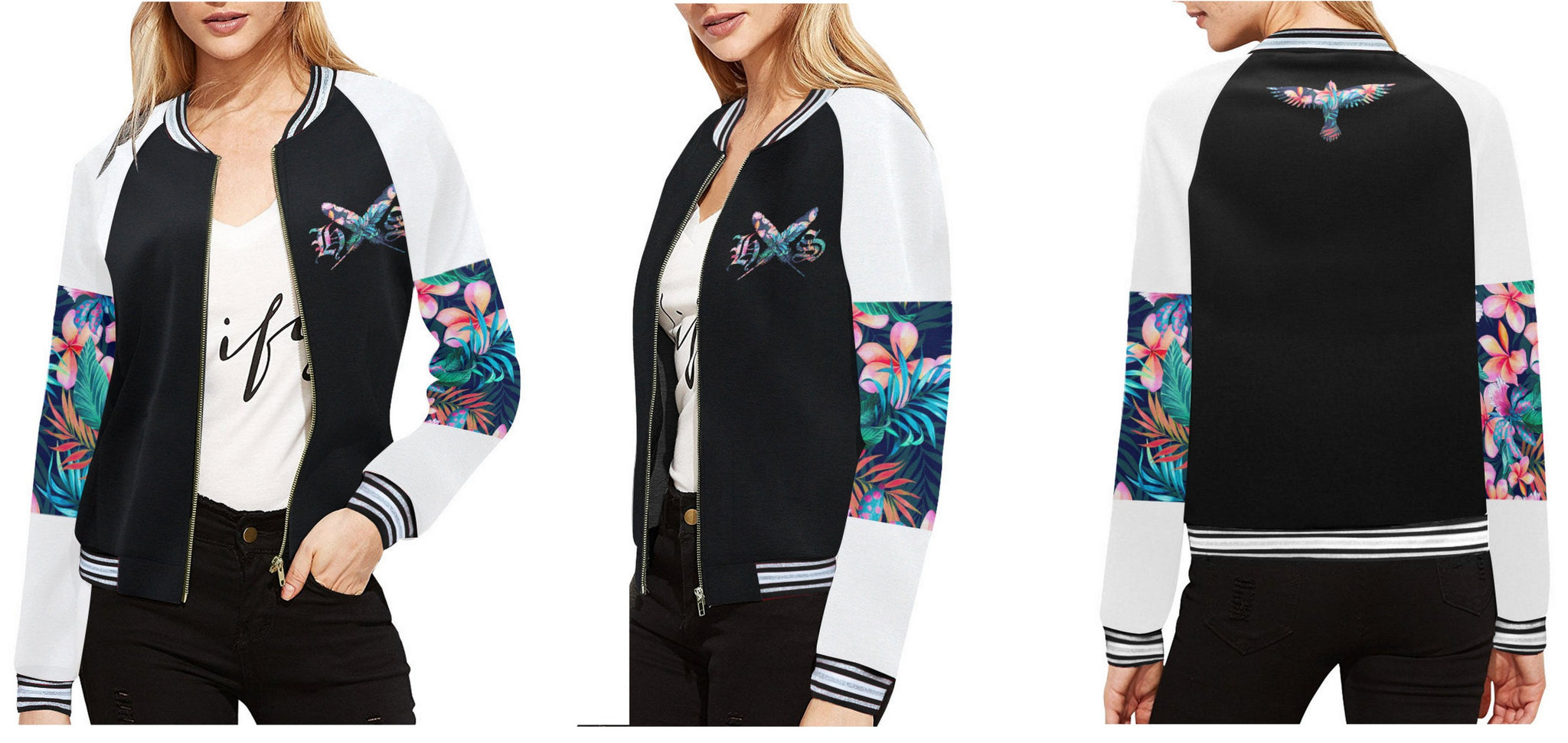 Feathers Floral II Female Flight Jacket