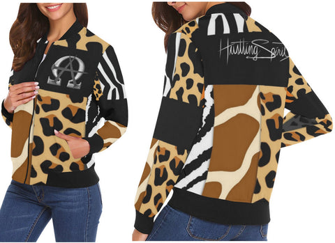 AΩ Alpha Omega Animal Print Flight Jacket