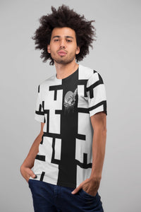 Footsteps Maze BW All Over Print Tee