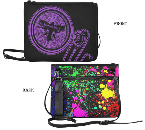 Compass Paint Splatter Slim Clutch Bag