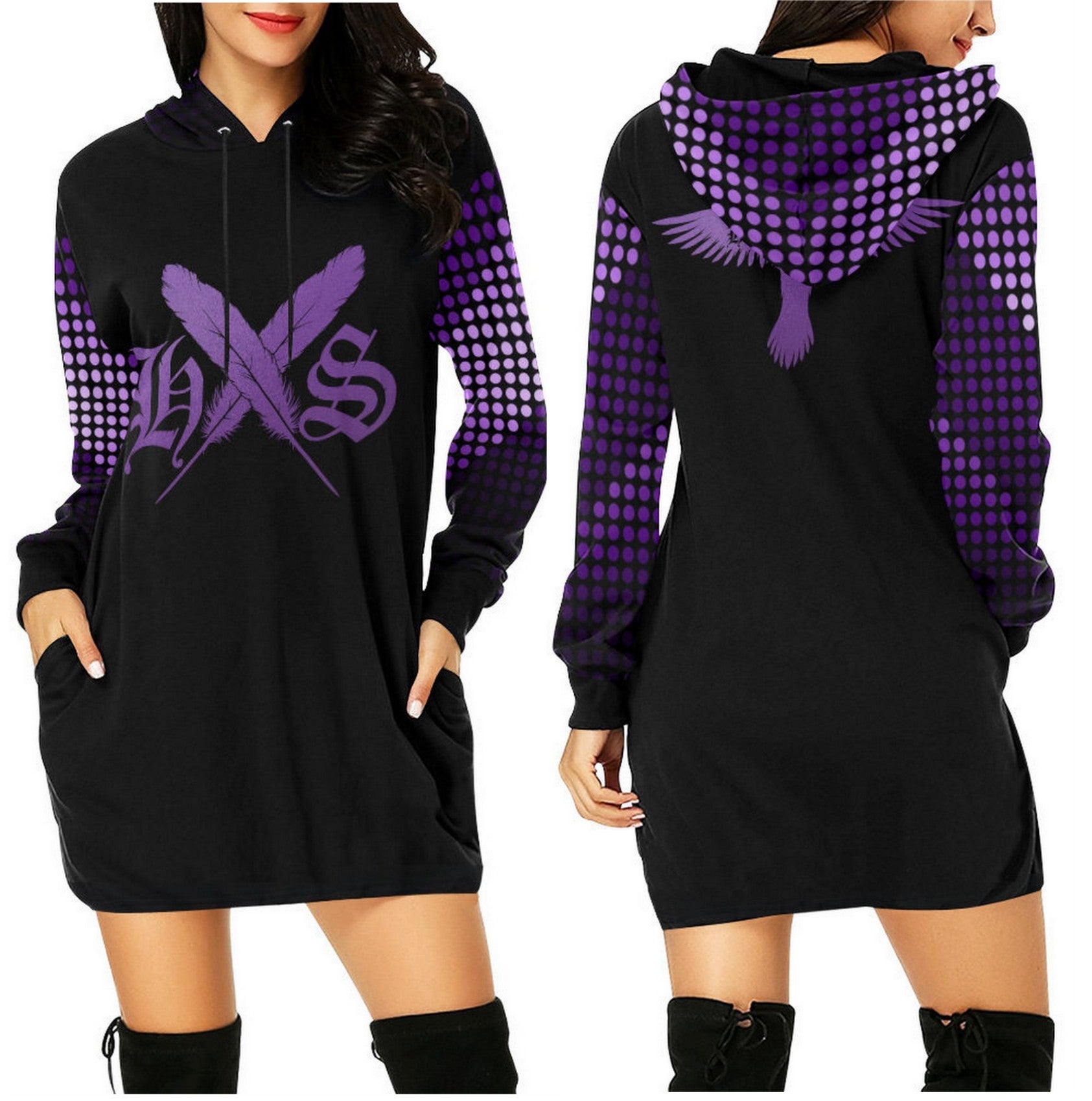 Purple Hoody Mini Dress