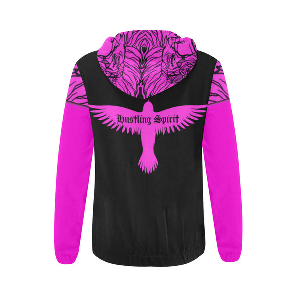 Fearless Lion Hot Pink Zip Up Hoody