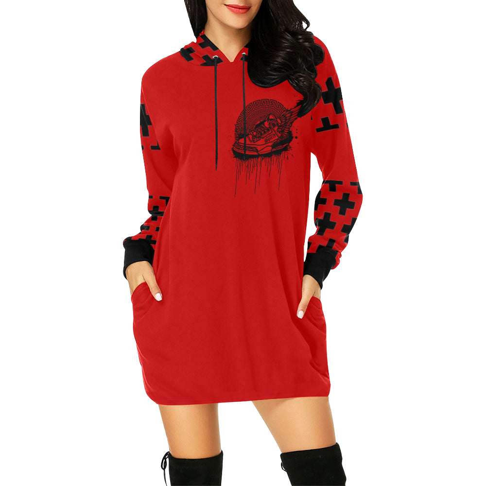 open lace back dress Deep Red Lace Long Sleeve Mini Dress main image 0