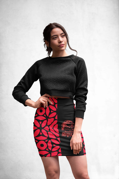 Raven Red Symphony Pencil Skirt